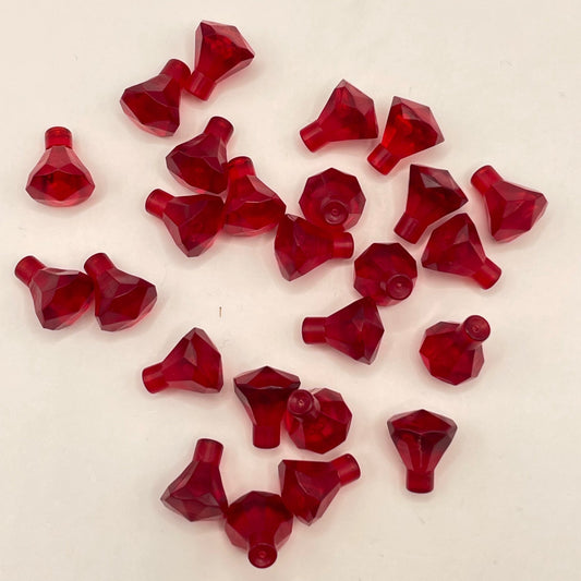 LEGO 25 Pieces Transparent Red 1x1 Jewels