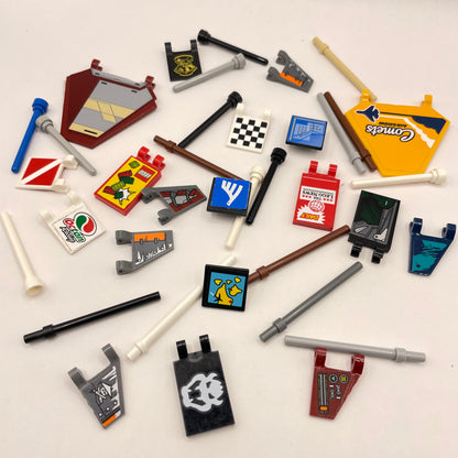 LEGO Mixed Flags / Poles, 36 Pieces
