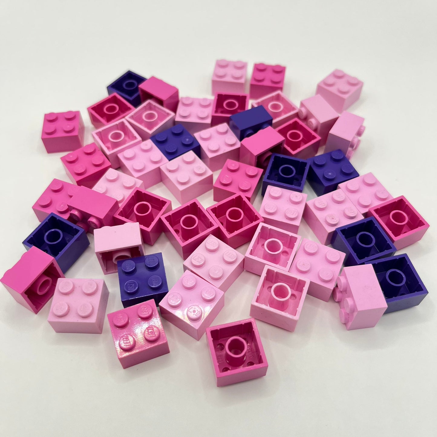 LEGO 2x2 Bricks, Pink and Purple, 50 Pieces