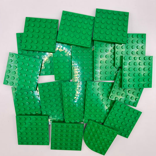 LEGO Medium Plates, Green, Approx. 100g