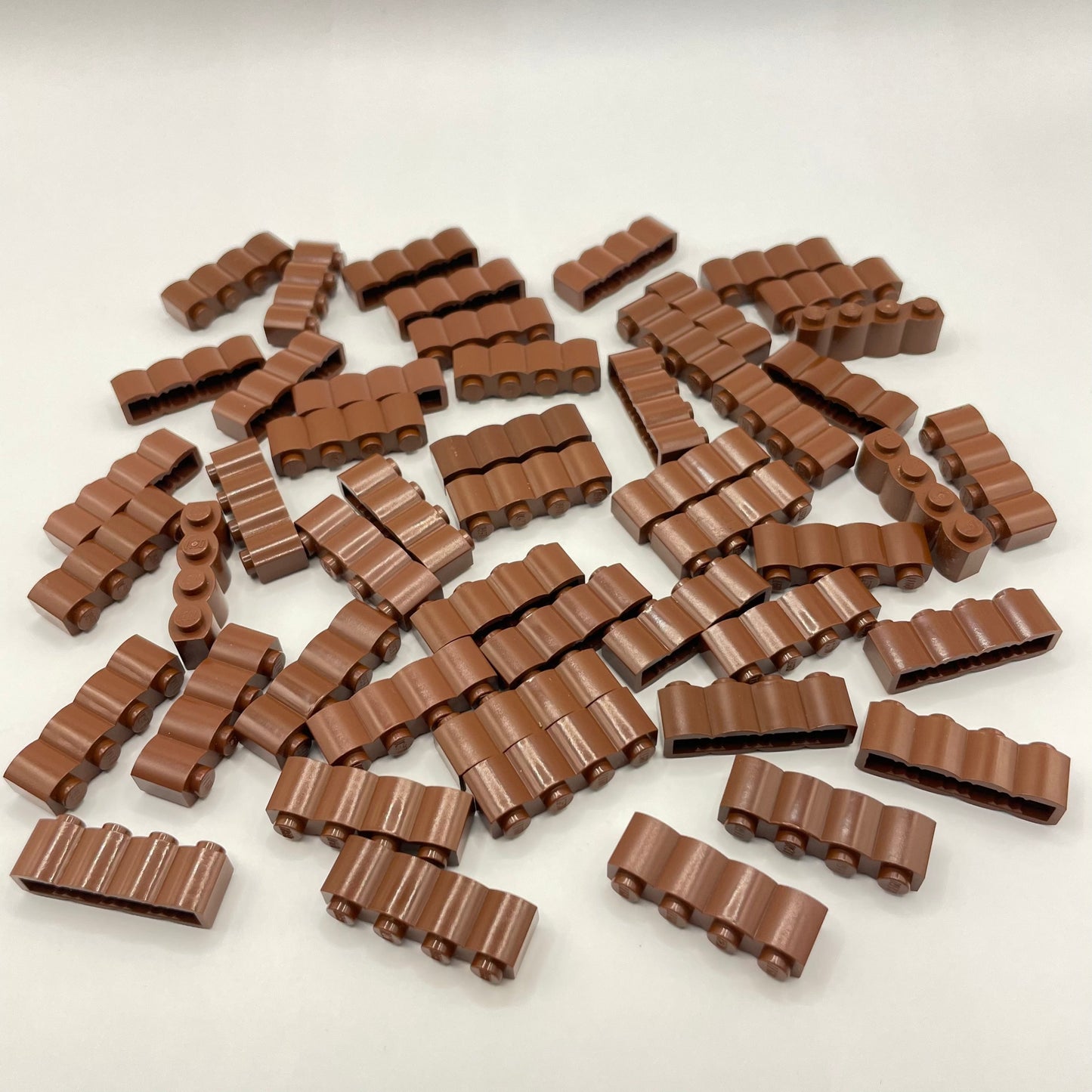LEGO Reddish Brown Log Profile Bricks 1x4 (50 Pieces)
