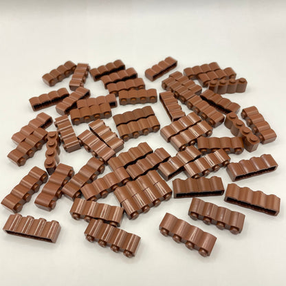 LEGO Reddish Brown Log Profile Bricks 1x4 (50 Pieces)