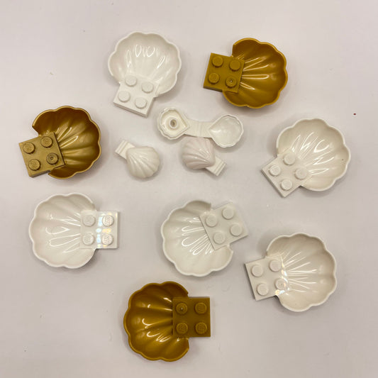 LEGO Shells, White and Gold, 11 Pieces