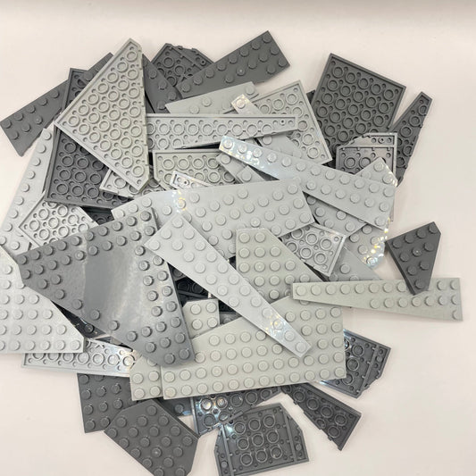 LEGO Large Wings/Wedges, Mixed Grey, Approx. 190g