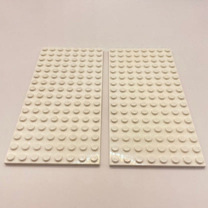 LEGO 8x16 Plates, White, 2 Pieces, Light Playwear