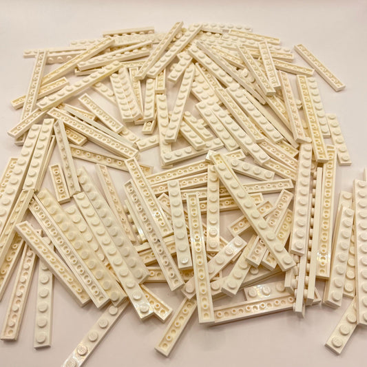 LEGO Plates 1x Wide, White, Approx. 175g