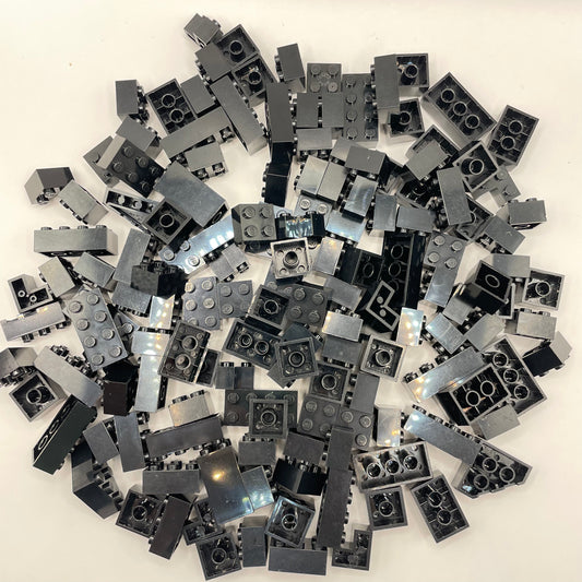 LEGO Small Bricks, 2x Wide, Black, Approx. 220g