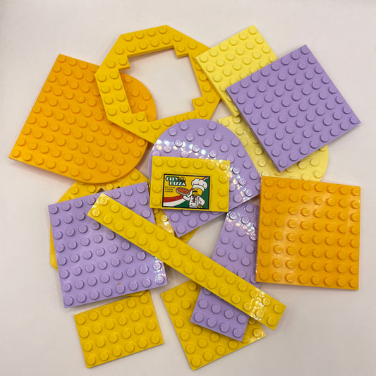 LEGO Plates, Purple and Yellow, Approx. 95g