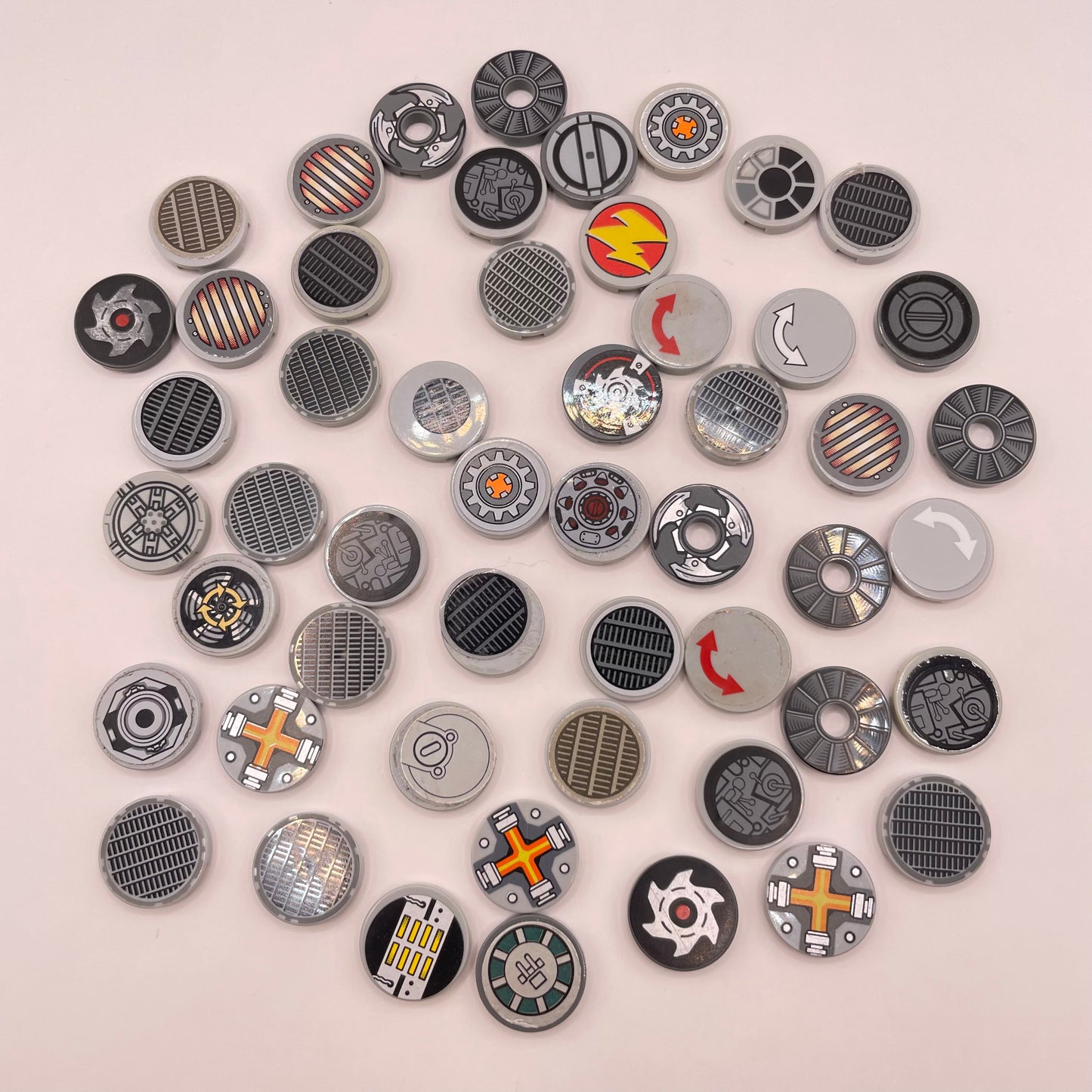 LEGO Prints and Stickers, Round Tiles, Vehicle, 50 pieces