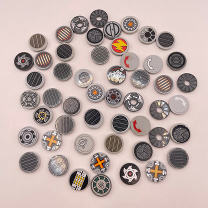 LEGO Prints and Stickers, Round Tiles, Vehicle, 50 pieces