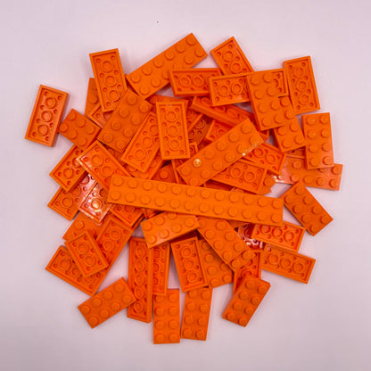 LEGO Plates, 2x Wide, Orange, Approx. 80g
