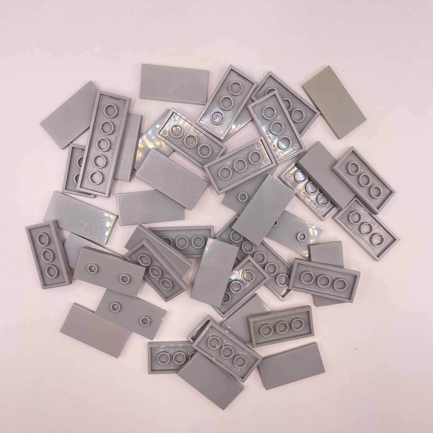 LEGO Tiles 2x4, Light Bluish Grey, Approx. 40g