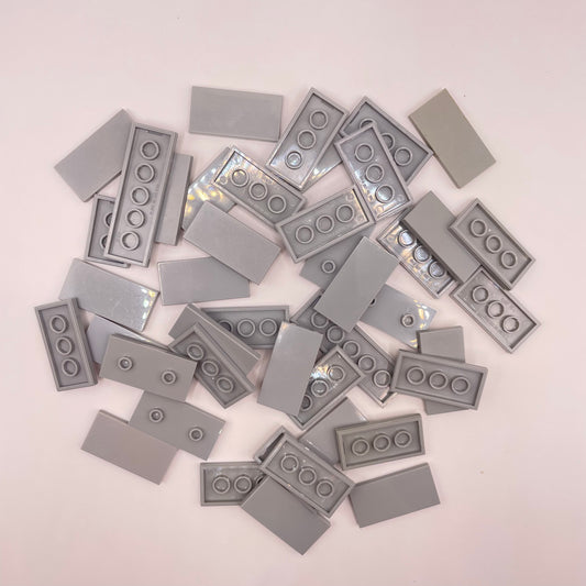 LEGO Tiles 2x4, Light Bluish Grey, Approx. 40g