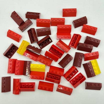 LEGO Reds and Yellows, 2 x 4 Slopes, Approx. 80g