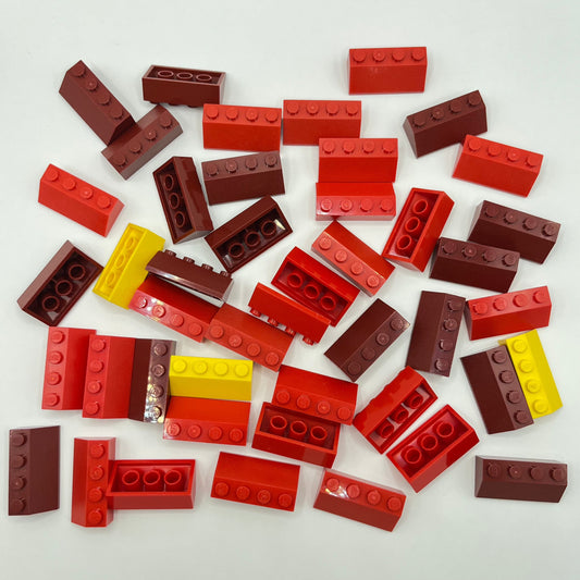 LEGO Reds and Yellows, 2 x 4 Slopes, Approx. 80g
