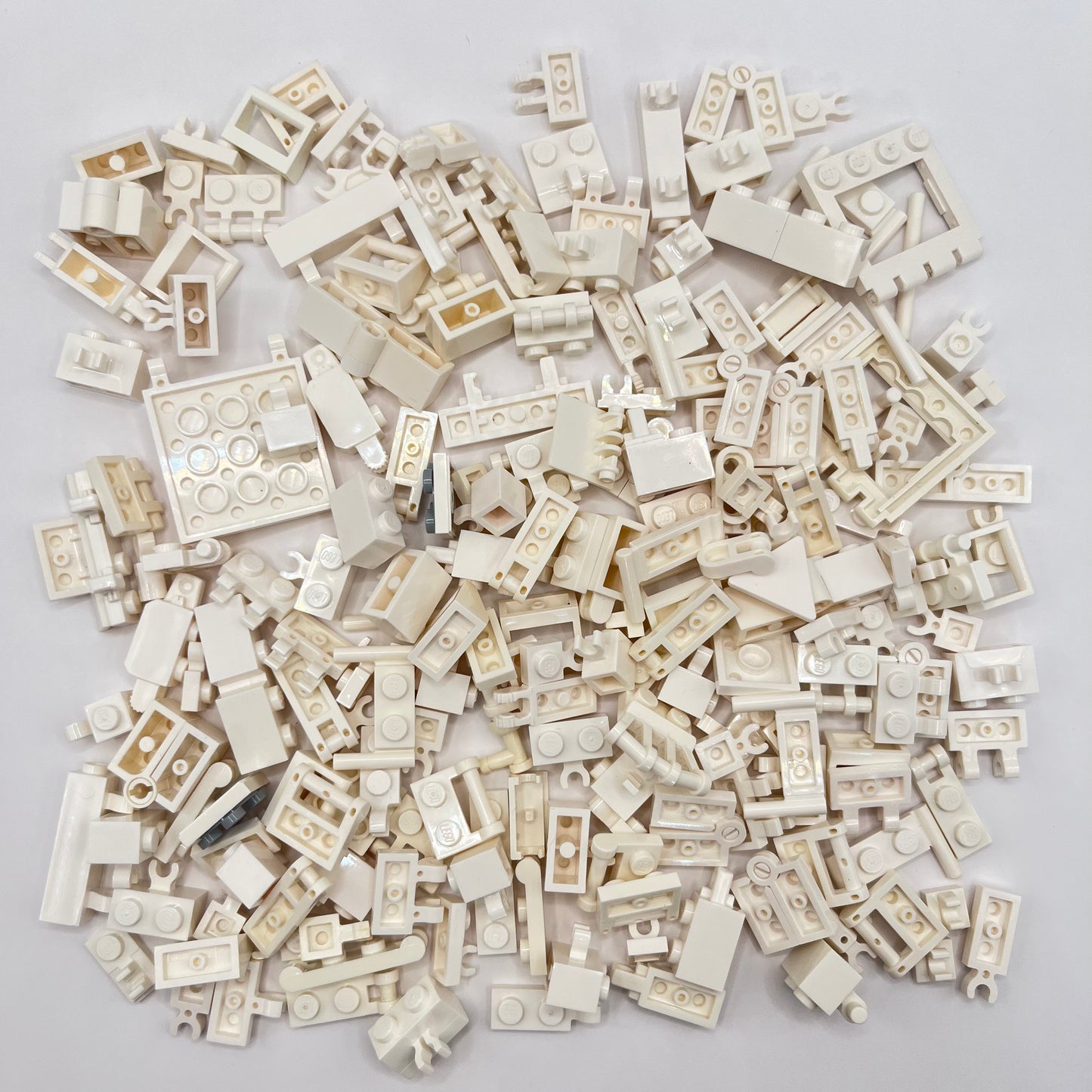 LEGO Clips and Bars, Flexible Connections, White, Approx. 125g