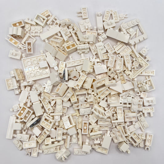 LEGO Clips and Bars, Flexible Connections, White, Approx. 125g