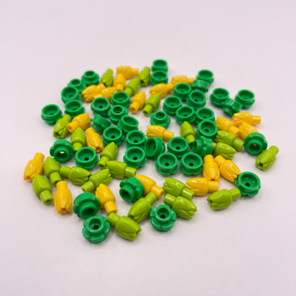 LEGO Yellow and Lime Tulip Field with Green Flowers, 80 Pieces
