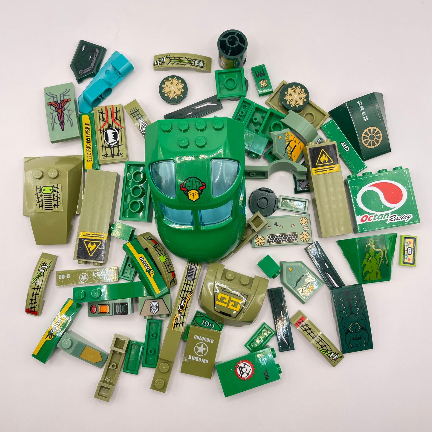 LEGO Prints and Stickers, Vehicle, Mixed Green, Approx. 70g