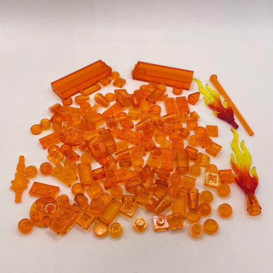 LEGO Transparent Orange, Mixed Pieces, Approx. 40g