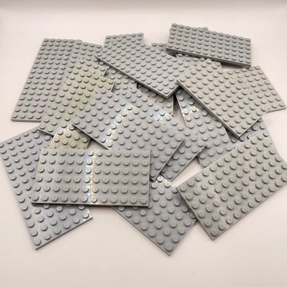LEGO Medium Plates, Mixed Light Grey, Approx. 190g
