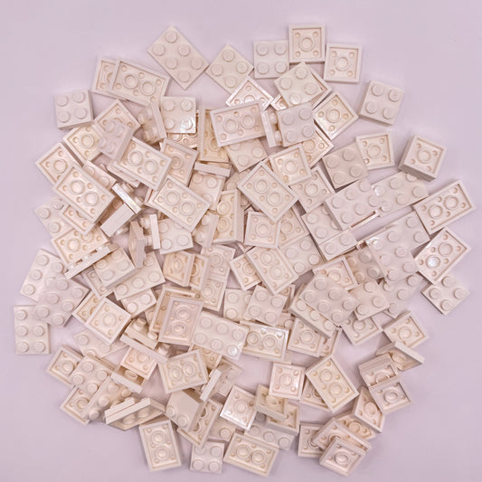 LEGO Small Plates, 2x Wide, White, Approx. 110g