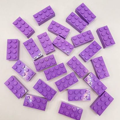 LEGO 2 x 4 Bricks, Medium Lavender, 25 Pieces