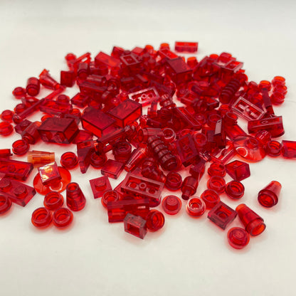 LEGO Transparent Red, Mixed Pieces, Approx. 40g