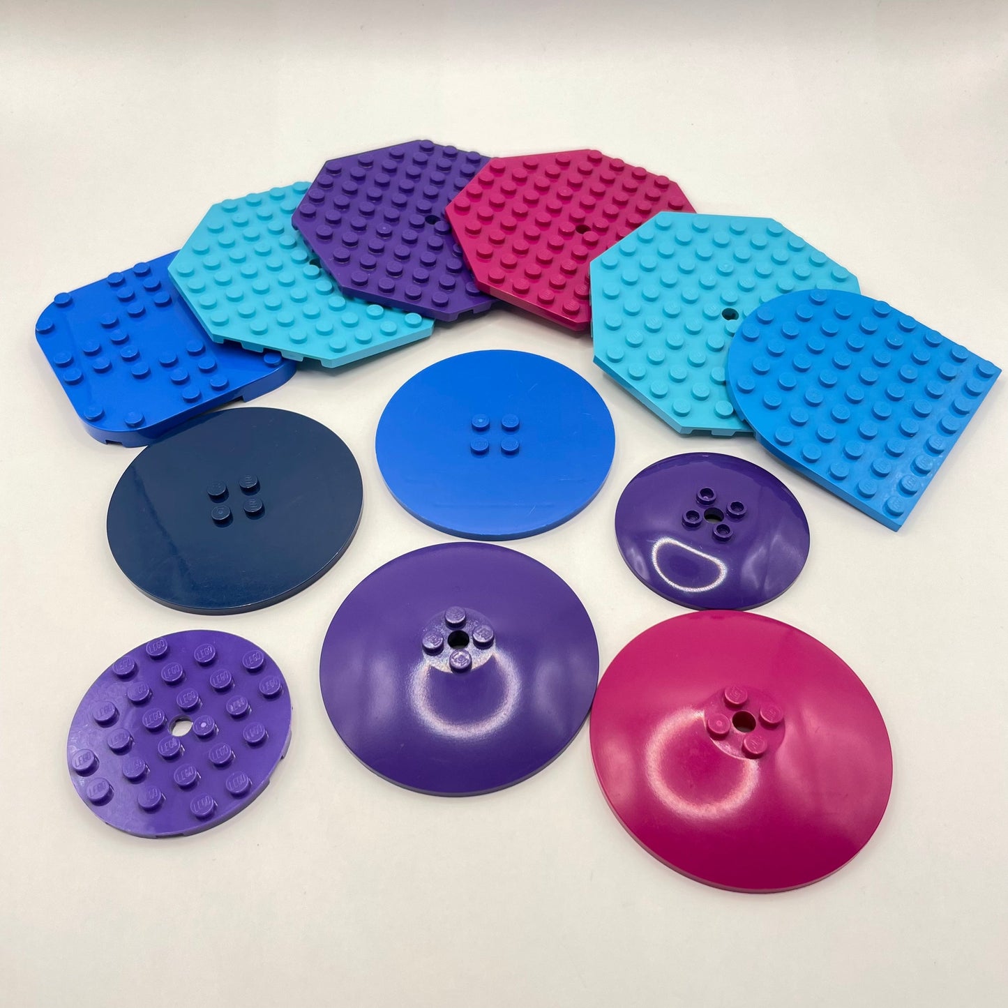 LEGO Plates, Octagon and Dish, Colourful, 12 Pieces