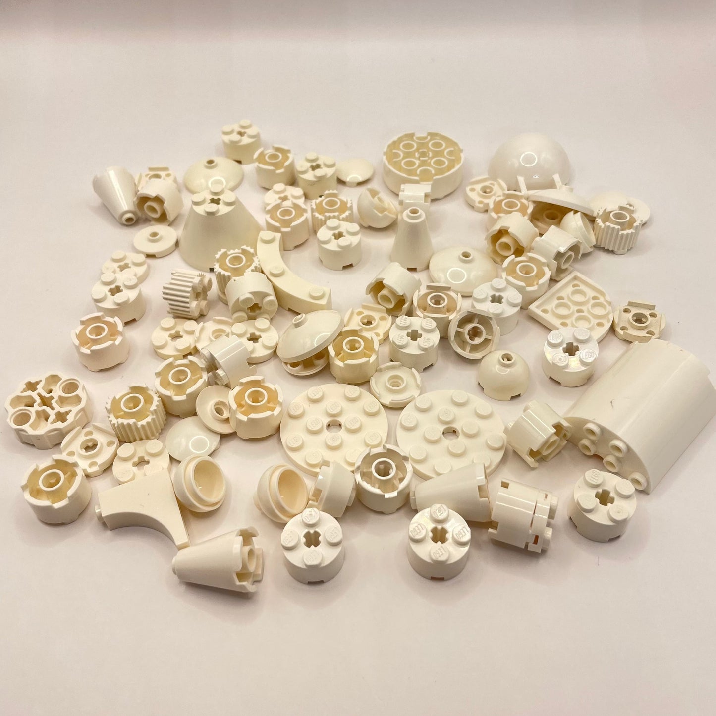 LEGO Round Pieces, White, Approx. 80g