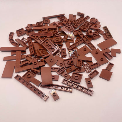 LEGO Mixed Tiles, Reddish Brown, Approx. 55g