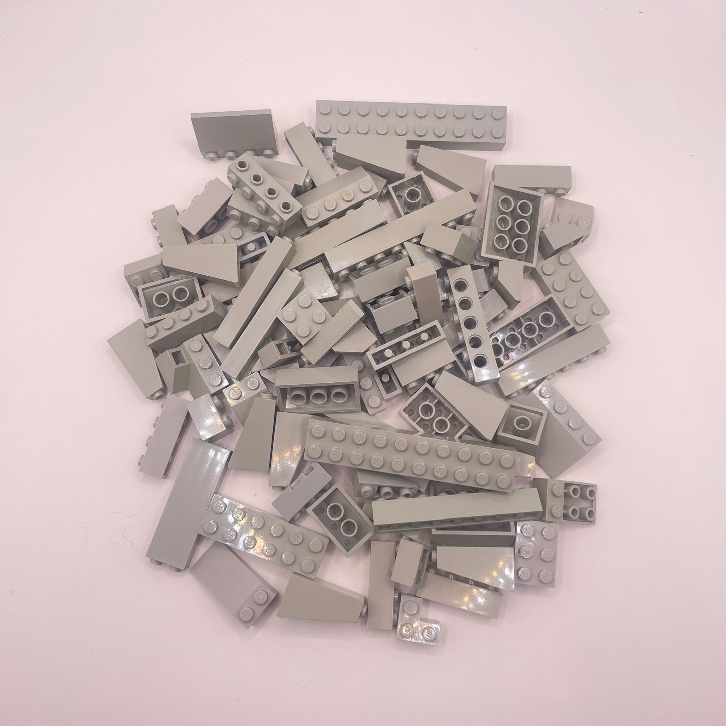 LEGO Bricks and Slopes, Light Grey, Approx. 160g (mostly Old Light Grey)