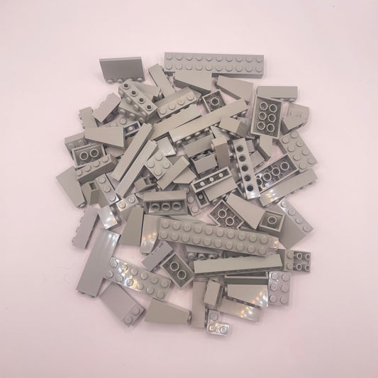 LEGO Bricks and Slopes, Light Grey, Approx. 160g (mostly Old Light Grey)