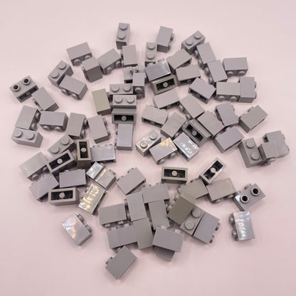 LEGO Bricks 1x2 , Light Bluish Grey, Approx. 60g