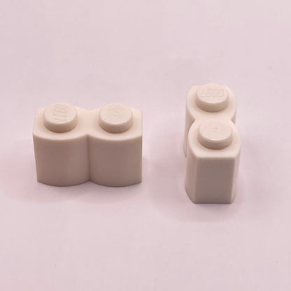 LEGO White Log Profile Bricks 1x2 (100 Pieces)
