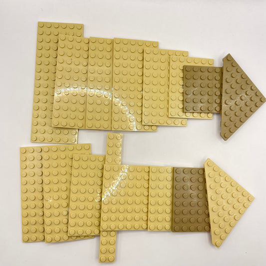 LEGO Medium Plates, Mixed Tan, Approx. 120g