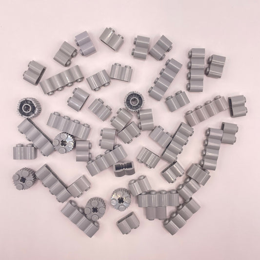 LEGO  Textured Bricks, Light Bluish Grey, 50 Pieces