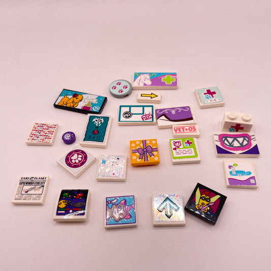LEGO Prints and Stickers, Friends, Vet, Animals, Mixed Pieces, Mixed Colours, 23,Pieces