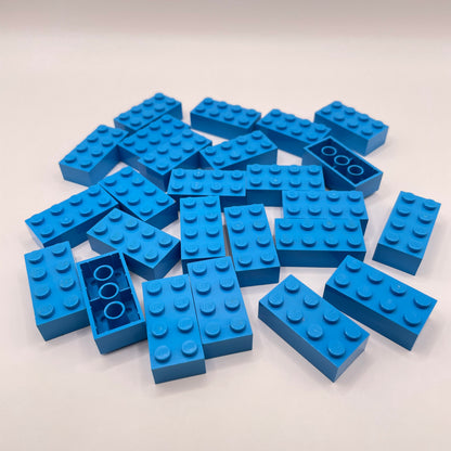 LEGO 2 x 4 Bricks, Dark Azure, 25 Pieces