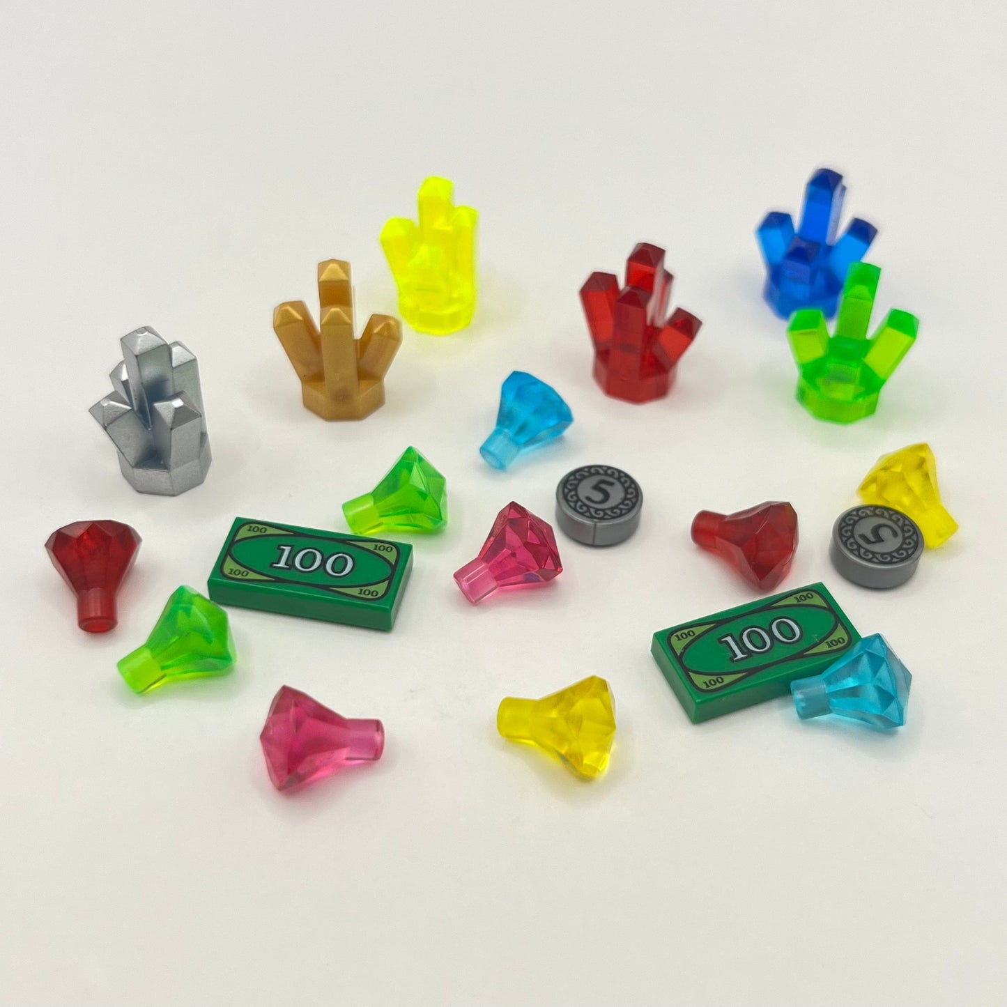 LEGO Treasure, Gem Stones, Gold, Mixed Pieces, (20 Pieces)