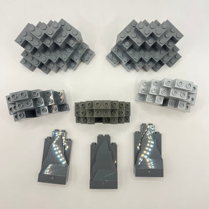 LEGO Large Rock, Mixed Grey, 8 Pieces
