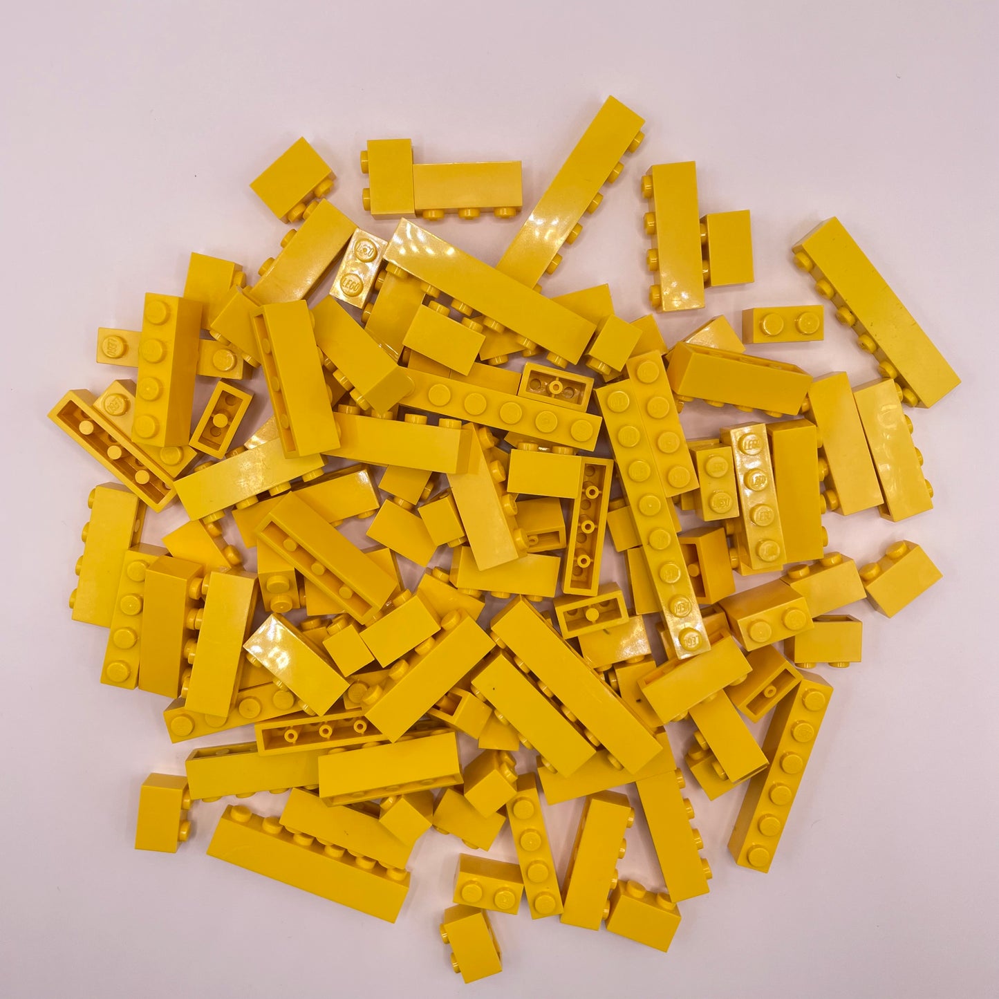 LEGO Bricks, 1x Wide, Yellow, Approx. 140g