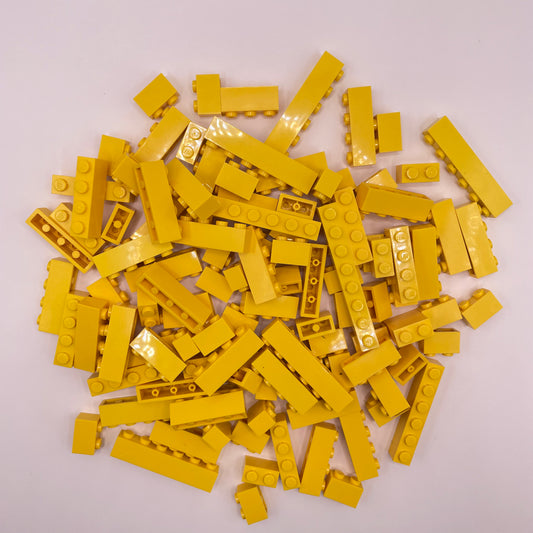 LEGO Bricks, 1x Wide, Yellow, Approx. 140g