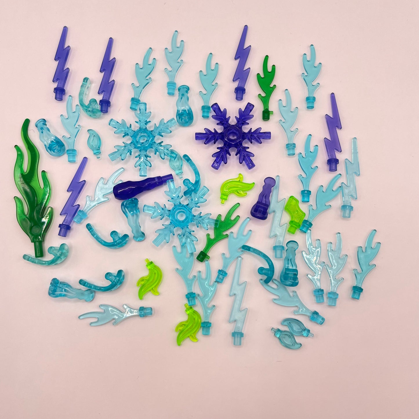 LEGO Flames and Ice, Transparent mixed Blue and Green, 50 Pieces