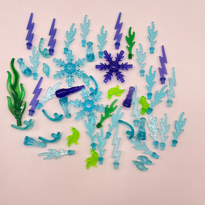 LEGO Flames and Ice, Transparent mixed Blue and Green, 50 Pieces