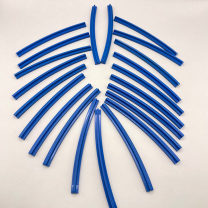 LEGO Rail Curved Smooth, Vintage, Blue, 4.5V Train Track, 22 Pieces