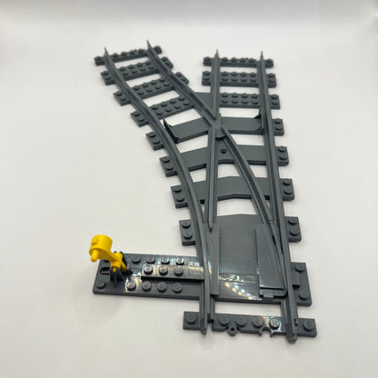 LEGO Left Switch Point, Dark Bluish Grey, RC Train Track, 2 Pieces