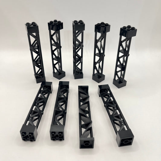 LEGO Girders, Building Pieces, Black, 9 Pieces
