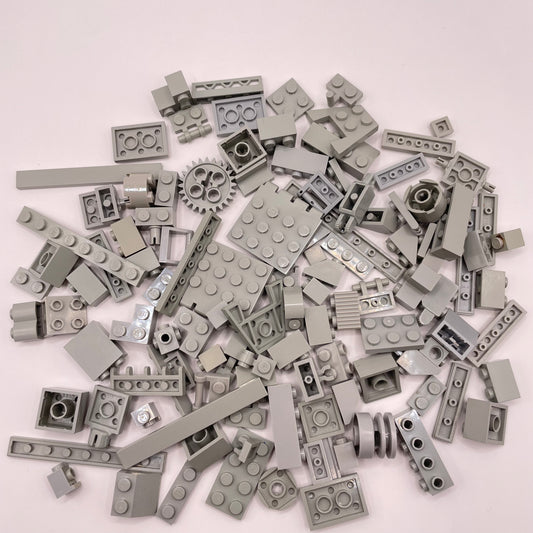 LEGO Mixed Pieces, Light Grey, Approx. 90g (mostly Old Light Grey)