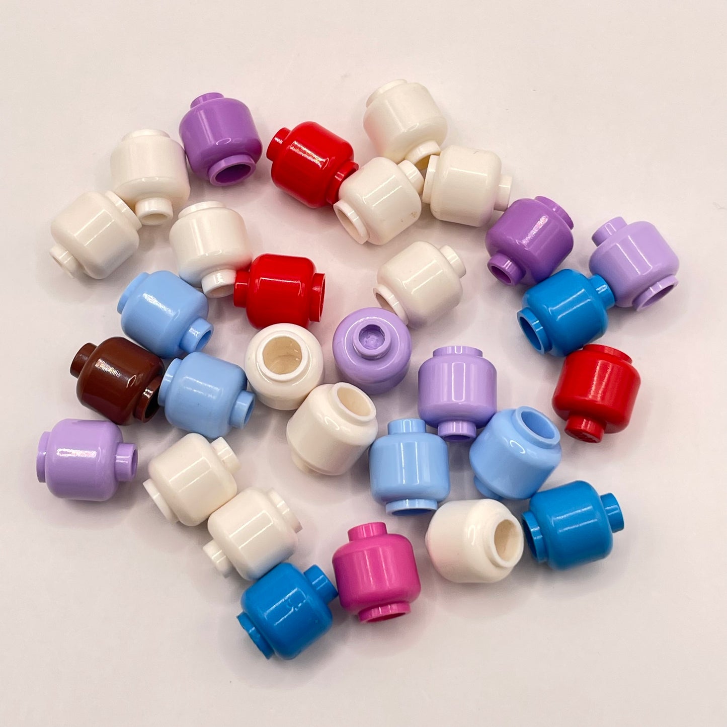 LEGO Blank Heads, Mixed Colours, 30 Pieces